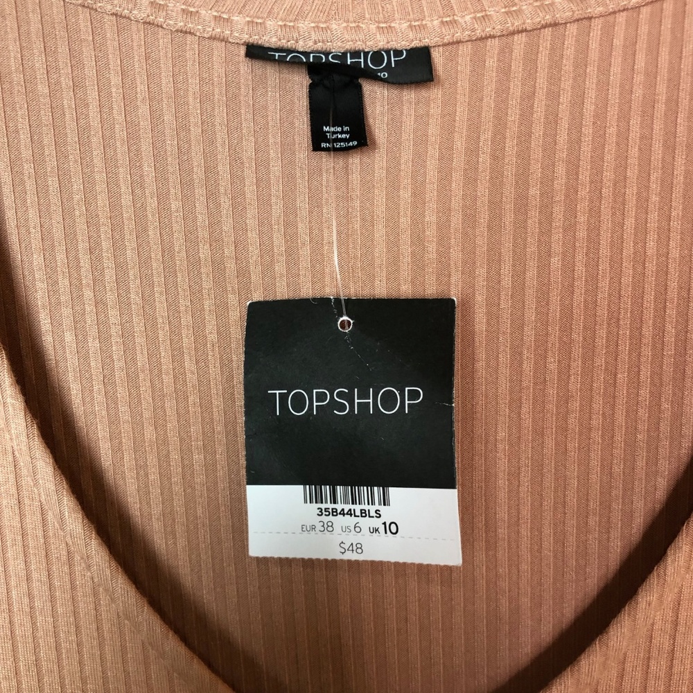 topshop | choker neck ribbed midi dress - Picture 8 of 8